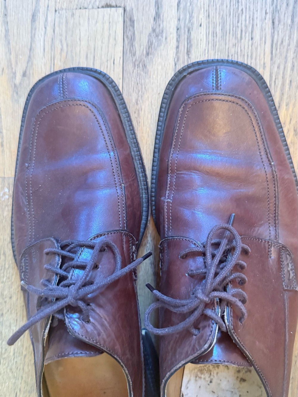 Coach Men’s Brown Leather Square Toe Oxford Dress Shoes Size 9.5